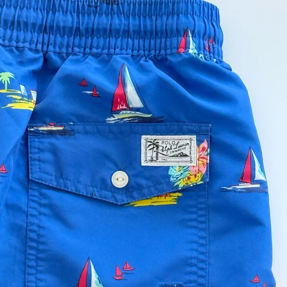 Polo Ralph Lauren Men's Big &‎ Tall “Sur La Plage” Traveler Swim Trunks 2XB NWOT